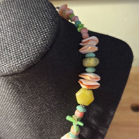 Necklace, Shell Necklace, Beach Colors, 18”-21” Adjustable, Handmade - Picture 4 of 10